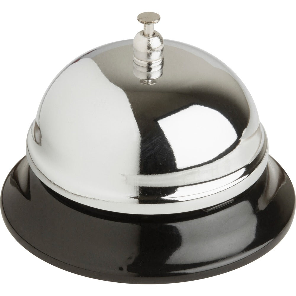 Image of Business Source Call Bell, 2-3/4" High, 3-3/8" Base, Chrome/Black