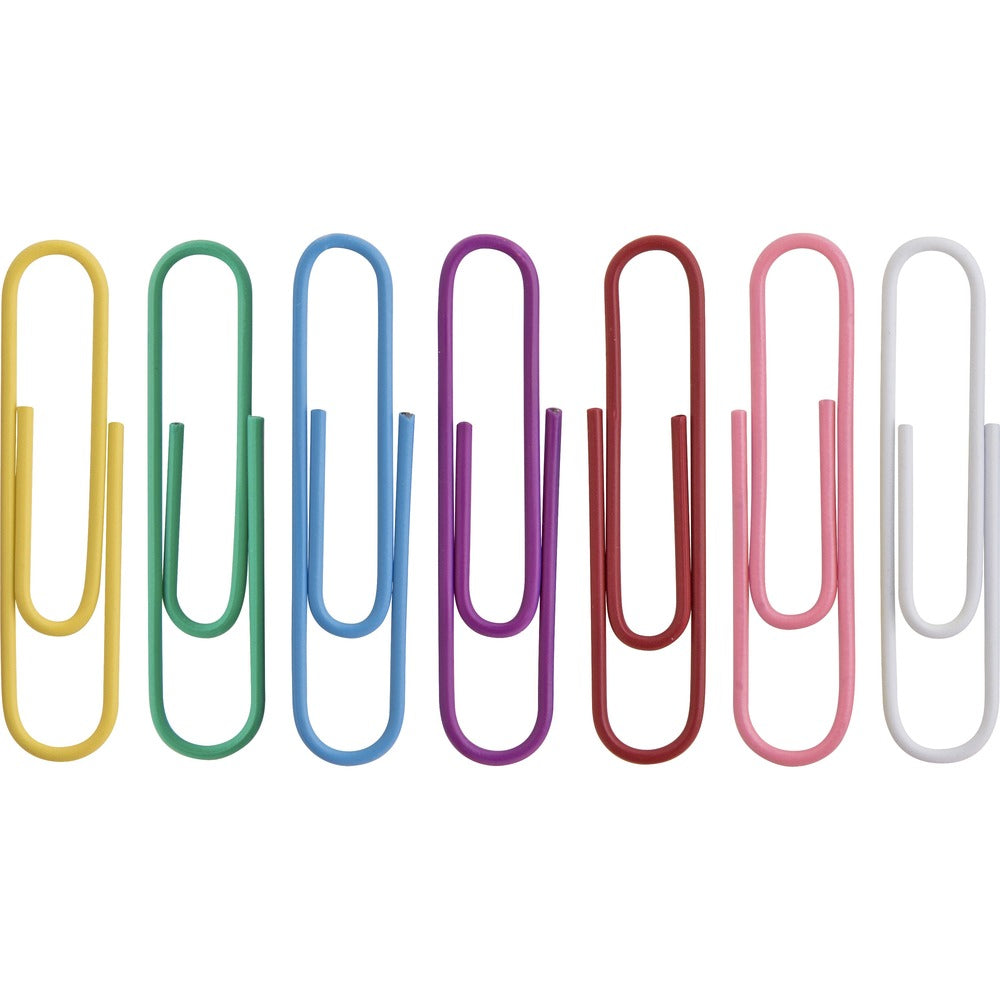 Image of Business Source Paper Clips,.045 Gauge, Vinyl Coated, Jumbo, 250/Box, AST