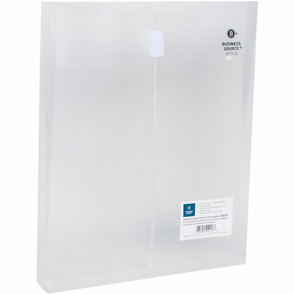 Image of Business Source Poly Envelope,Letter,Top Opening,1" Expansion,Clear