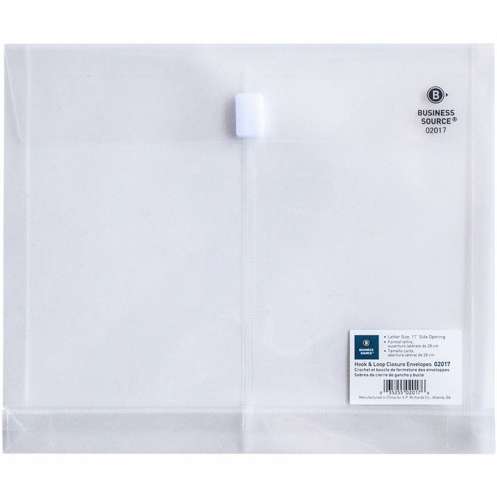Image of Business Source Poly Envelopes, Side Open, Letter, Clear