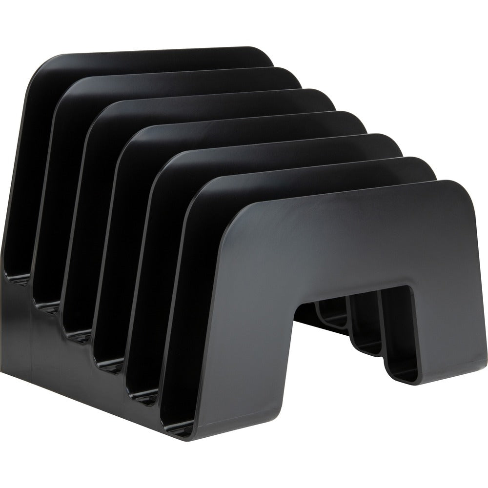 Image of Business Source Sorter w/Incline,6 Compartment,8"x7-3/4"x6-1/2",Black