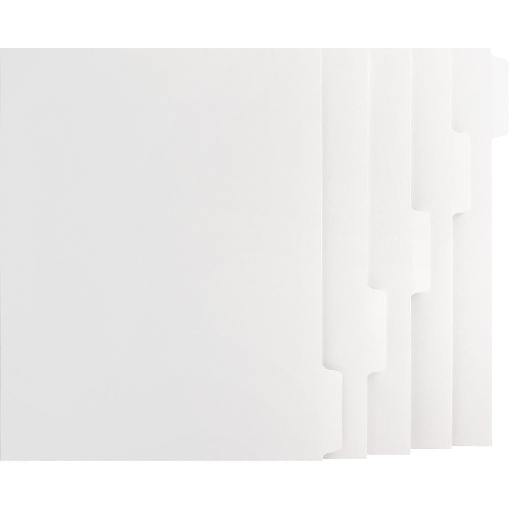 Image of Business Source Dividers w/Print-on Tabs,90 Bright, 8-1/2"x11", 50ST/BX, WE