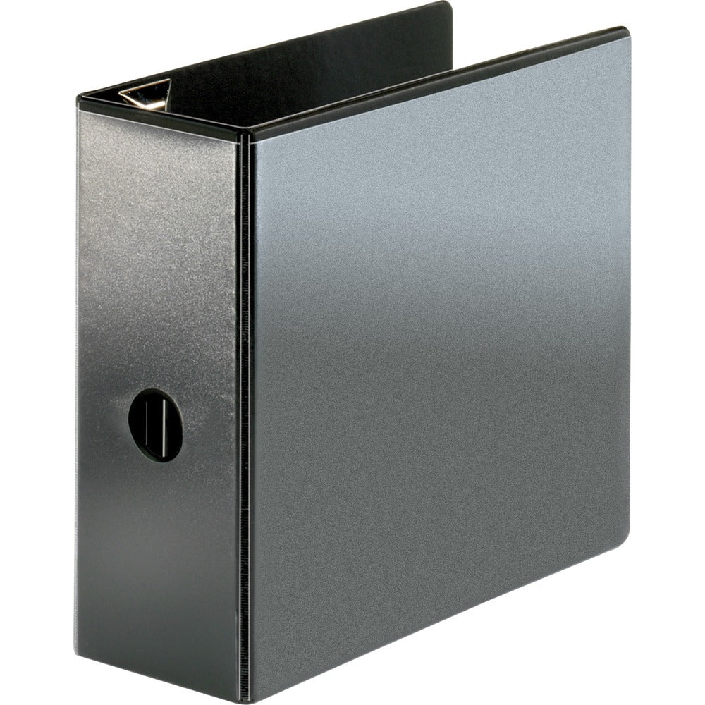 Image of Business Source View Binder, Locking D-Ring, 5" Capacity, Letter, Black