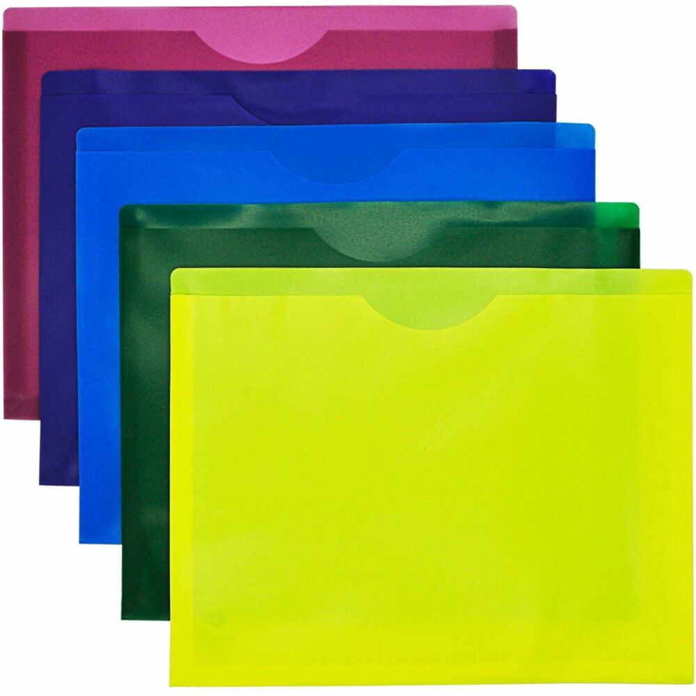 Image of Business Source File Folder, Poly, Letter, 10/PK, Assorted