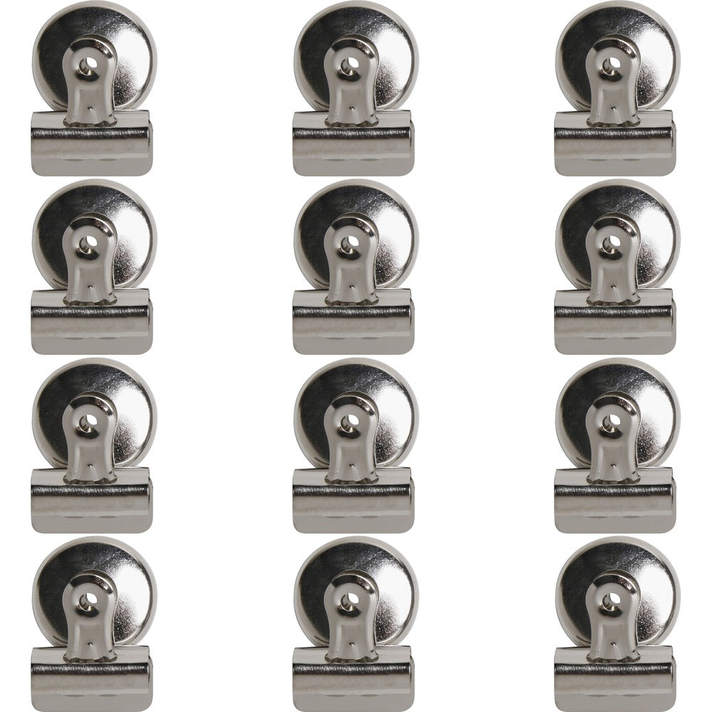 Image of Business Source Bulldog Clip,Magnetic Back,Size 1,1-1/4"W,3/8" Cap,12/BX, SR