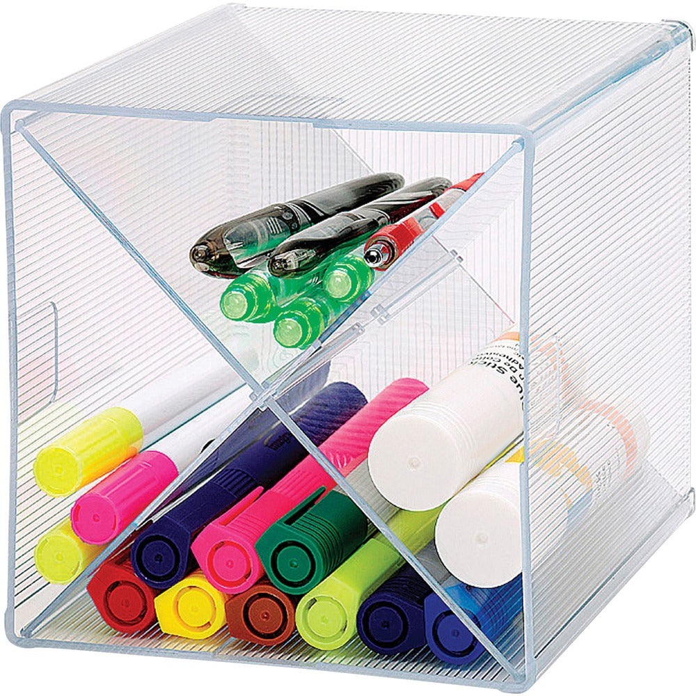 Image of Business Source Storage Organizer, X-Cube, 6"x6"x6", Clear