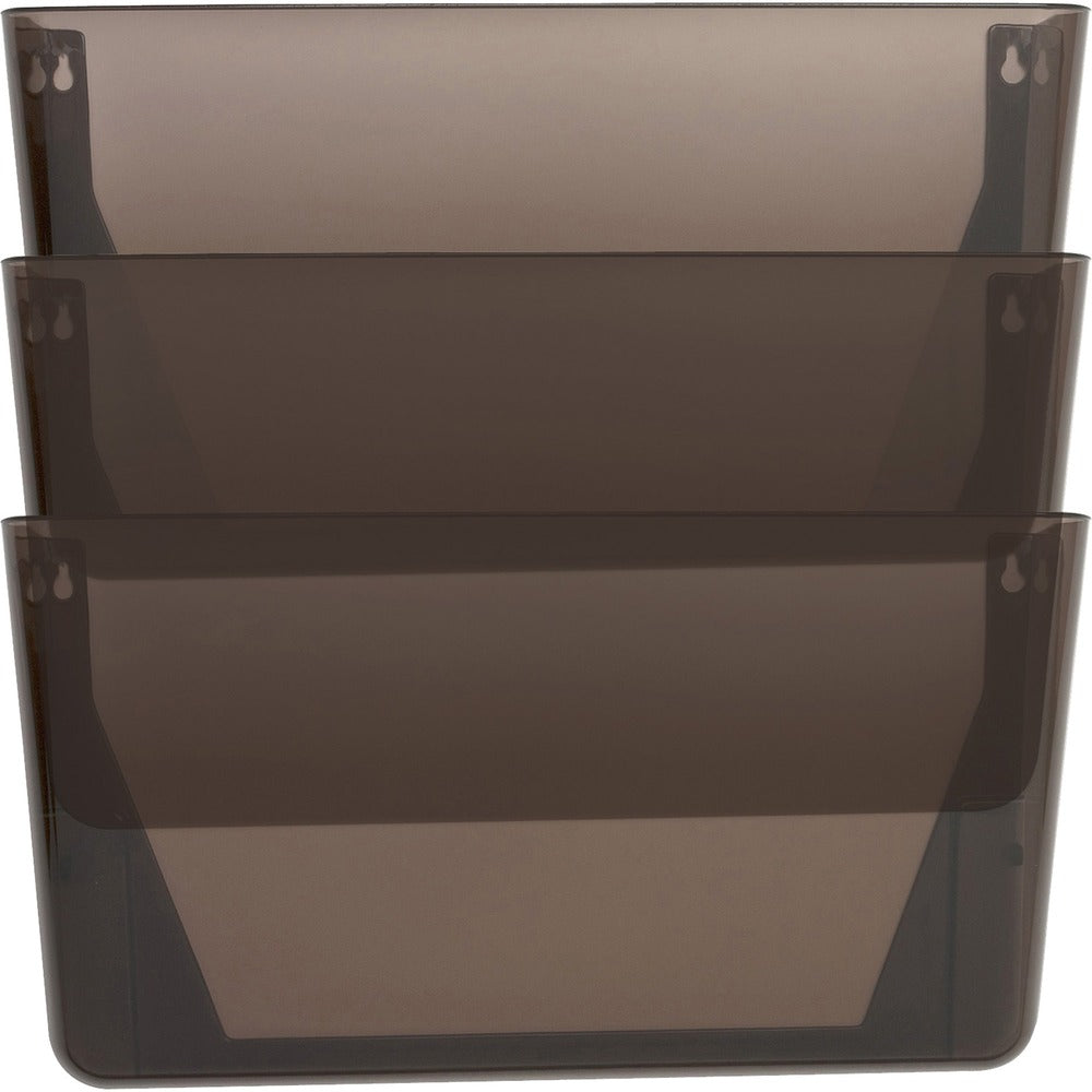 Image of Lorell Wall File Pockets, 13-1/8"x4-1/4"x14-3/4", 3/PK, Smoke