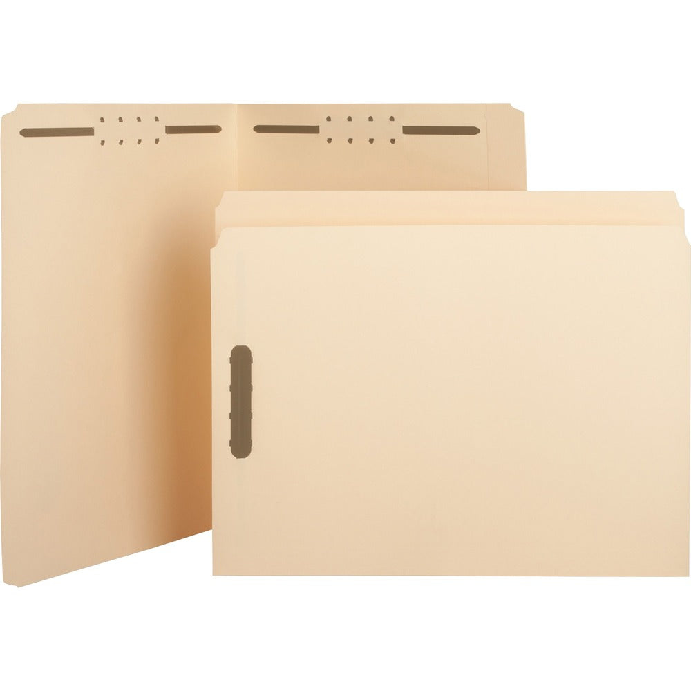 Image of Business Source Fastener Folders,w/2-Ply Straight Tab,2 Fstnr,Ltr,50/BX,MA