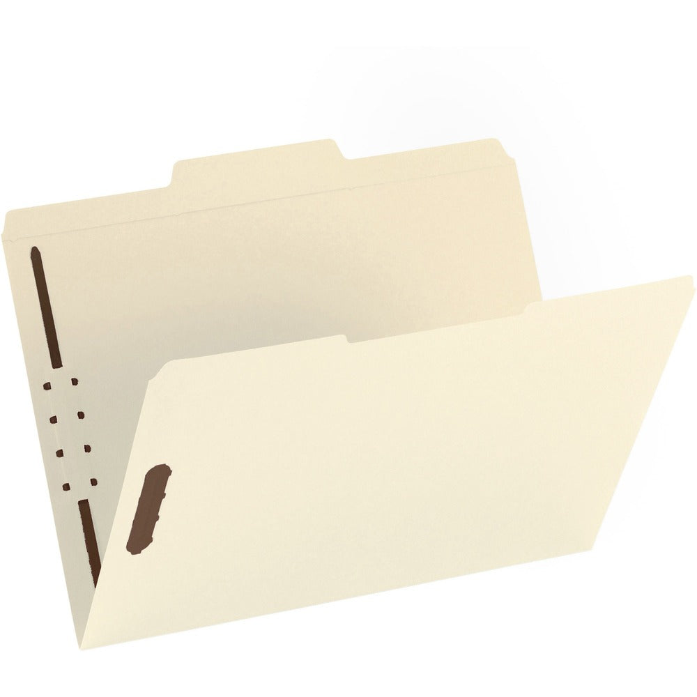 Image of Business Source Fastener Folder,w/2-Ply Tab,2 Fstnr,1/3 Tab,Ltr,50/BX,MA