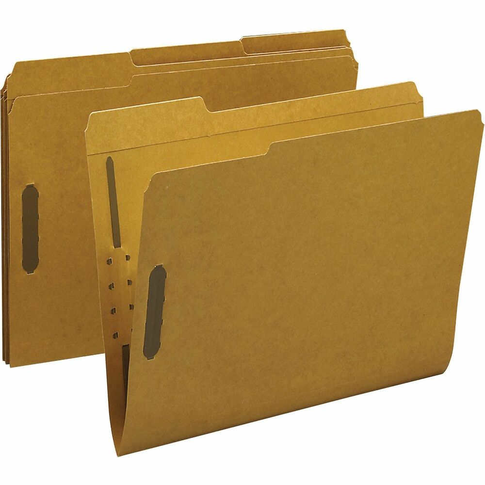 Image of Business Source Fastener Folders,w/2-Ply Top 1/3 Cut Tab,Ltr,50/BX,KFT