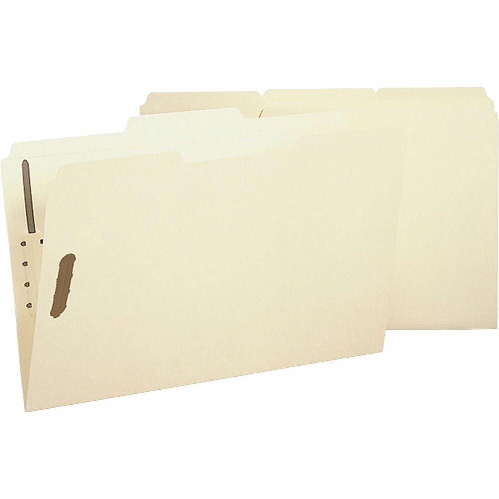 Image of Business Source Fastener Folder,w/2-Ply Tab,2 Fstnr,1/3 Tab,Lgl,50/BX,MA
