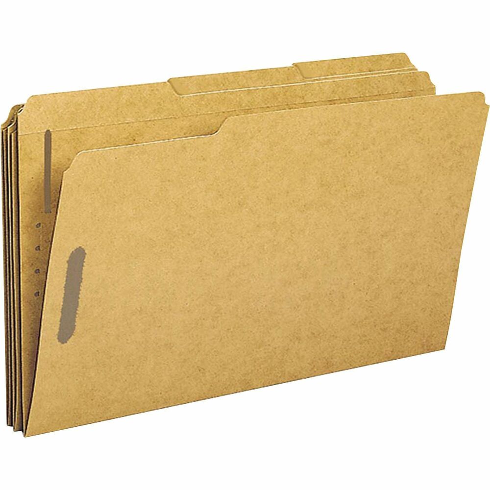 Image of Business Source Fastener Folders,w/2-Ply Top 1/3 Cut Tab,Lgl,50/BX,KFT