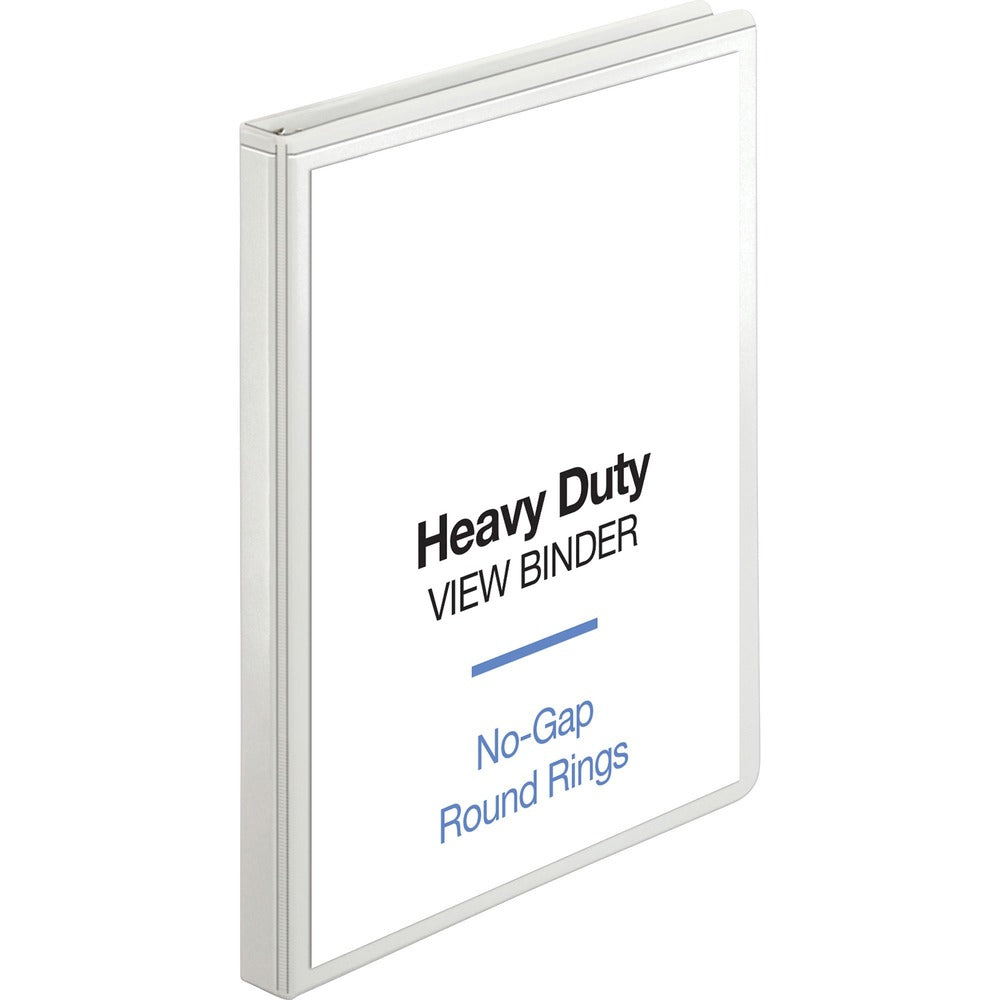 Image of Business Source View Binder, Round Ring, 1/2" Cap, Letter-size, White