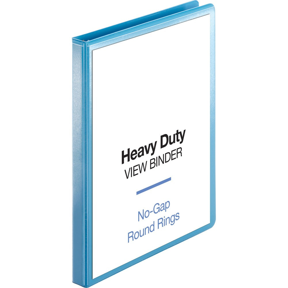 Image of Business Source View Binder, Round Ring, 1/2" Cap, Letter-size, Light Blue
