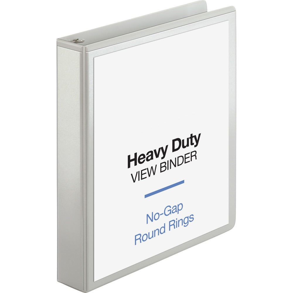 Image of Business Source View Binder, Round Ring, 1-1/2" Cap, Letter-size, White