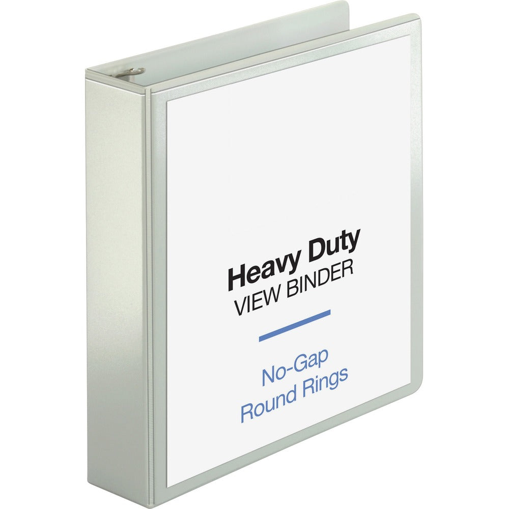 Image of Business Source View Binder, Round Ring, 2" Cap, Letter-size, White