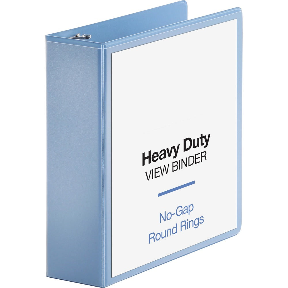 Image of Business Source View Binder, Round Ring, 3" Cap, Letter-size, Light Blue