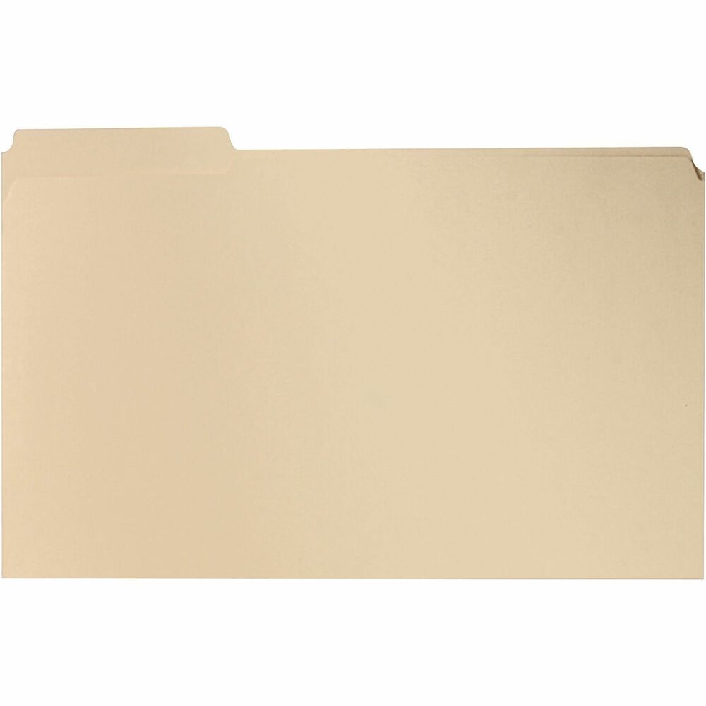 Image of Business Source File Folders, 1/3 Cut Assorted Tab, 2-Ply, Lgl, 100/BX, MLA