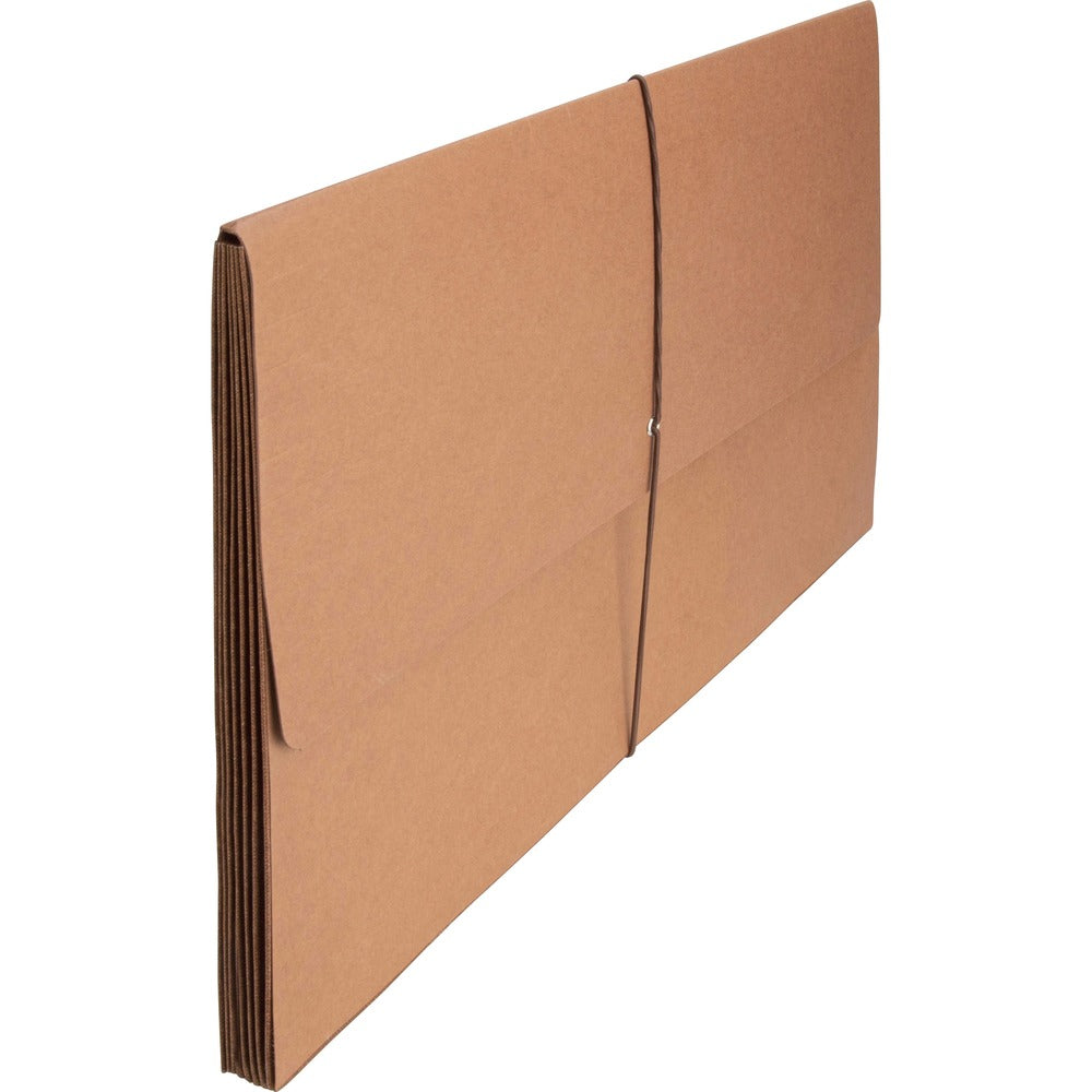 Image of Business Source Accordion Wallet, Legal, 5-1/4" Exp, 15-3/8"x10", Brown