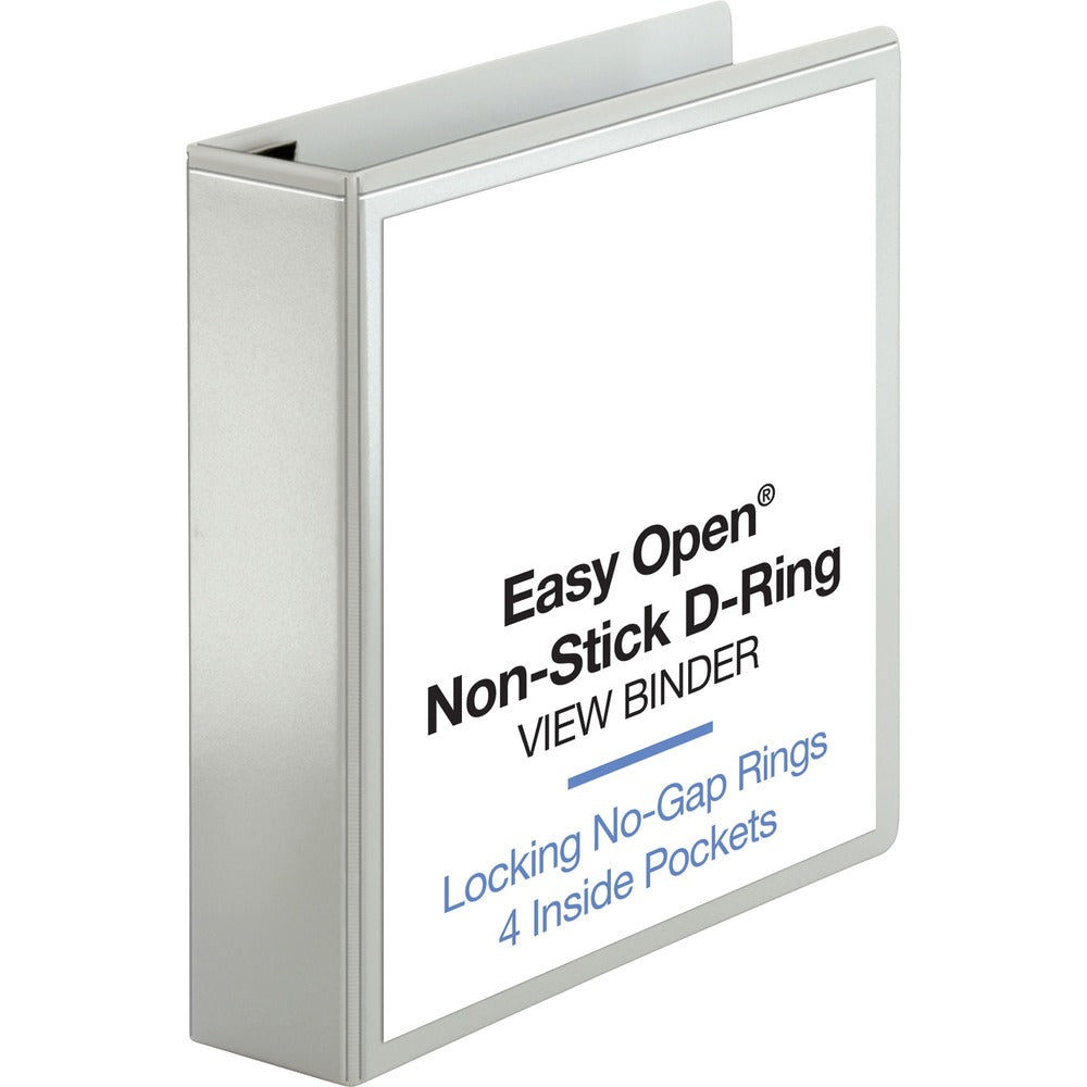 Image of Business Source View Binder, Locking D-Ring, 2" Capacity, Letter, White