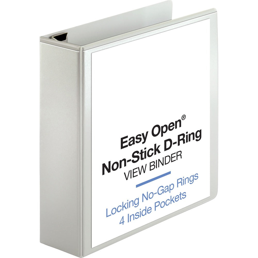 Image of Business Source View Binder, Locking D-Ring, 3" Capacity, Letter, White