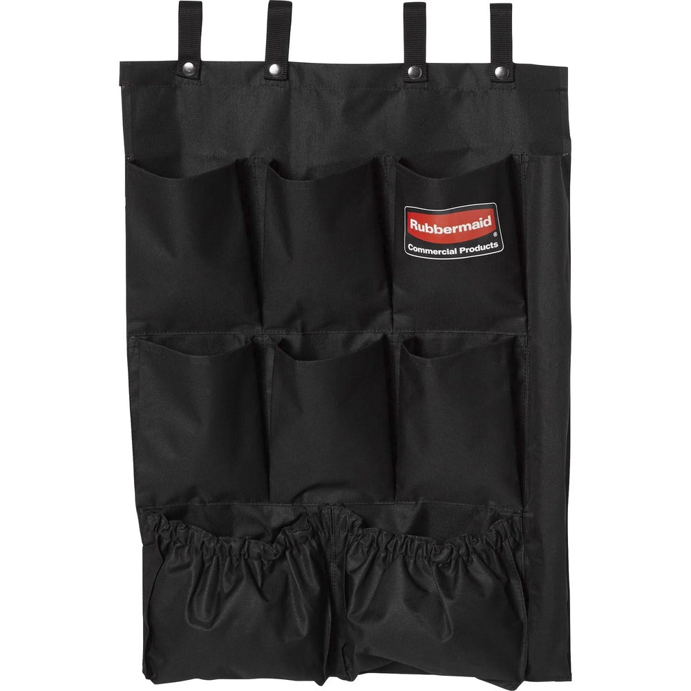 Image of Rubbermaid Commercial Products Caddy,f/Cleaning Carts,9 Pockets,19-3/4"x1-1/2"x28",BK