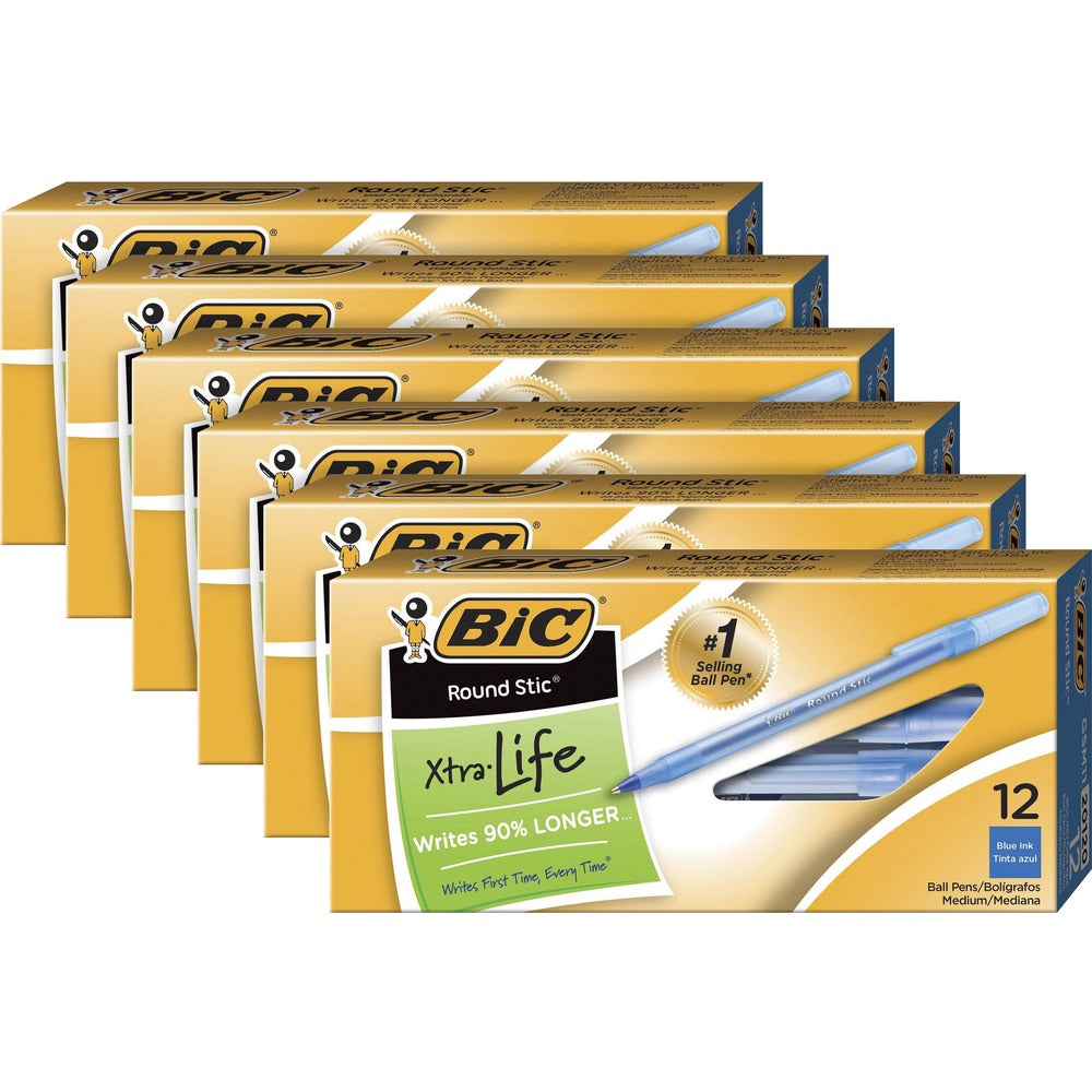 Image of Bic BallpointPens,Stick,MedPnt,12/BX,6BX/BD,Frost Barrel/BEInk