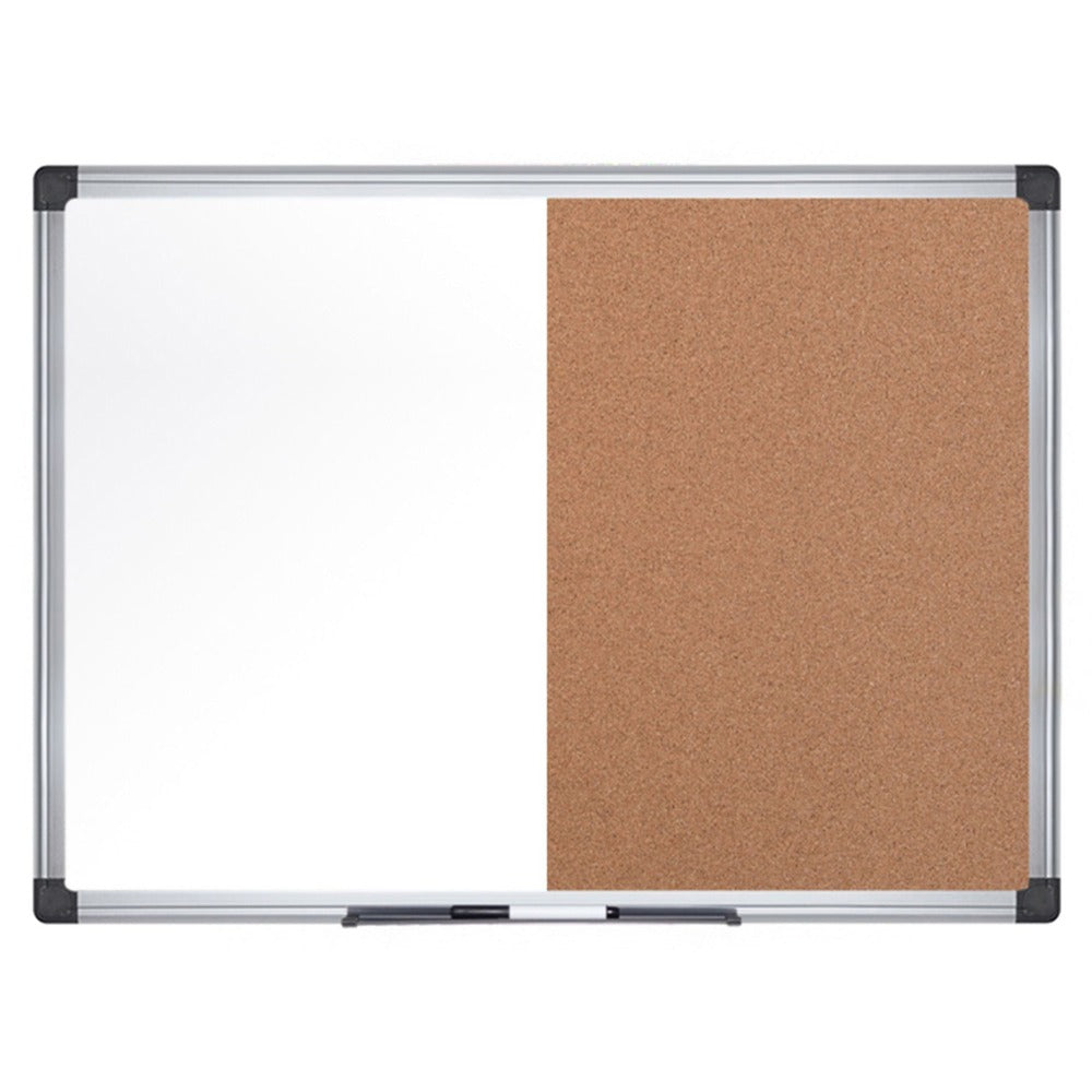Image of Bi-silque Combination Board, Dry-Erase/Cork, 36"Wx48"Lx1/2"H, Multi