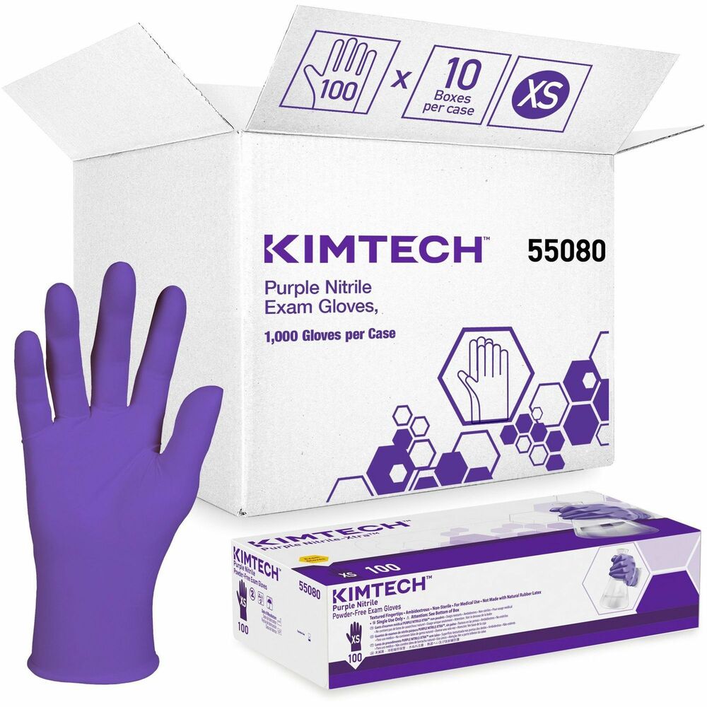 Image of Kimberly-Clark Professional Exam Gloves,Powder-Free,Non-Latex,X-Small,100/BX,10BX/CT,PE