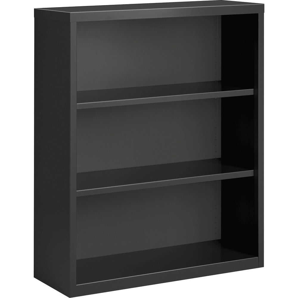Image of Lorell Bookcase, 3-Shelf, Steel, 34-1/2"x12-5/8"x30", Charcoal