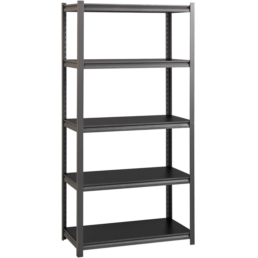Image of Lorell Shelving, 5-Shelf, Steel, 3200 lb Cap, 36"x18"x72", Black