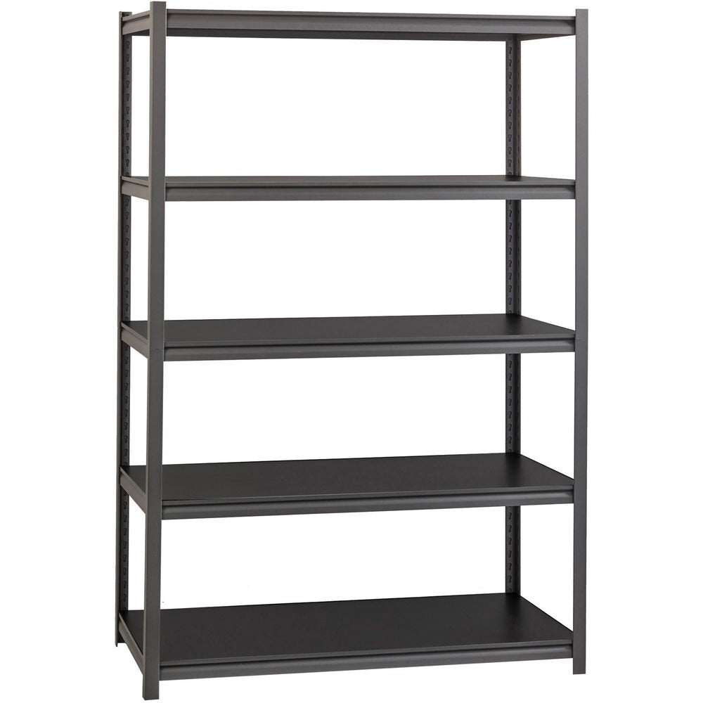 Image of Lorell Shelving, 5-Shelf, Steel, 3200 lb Cap, 48"x18"x72", Black