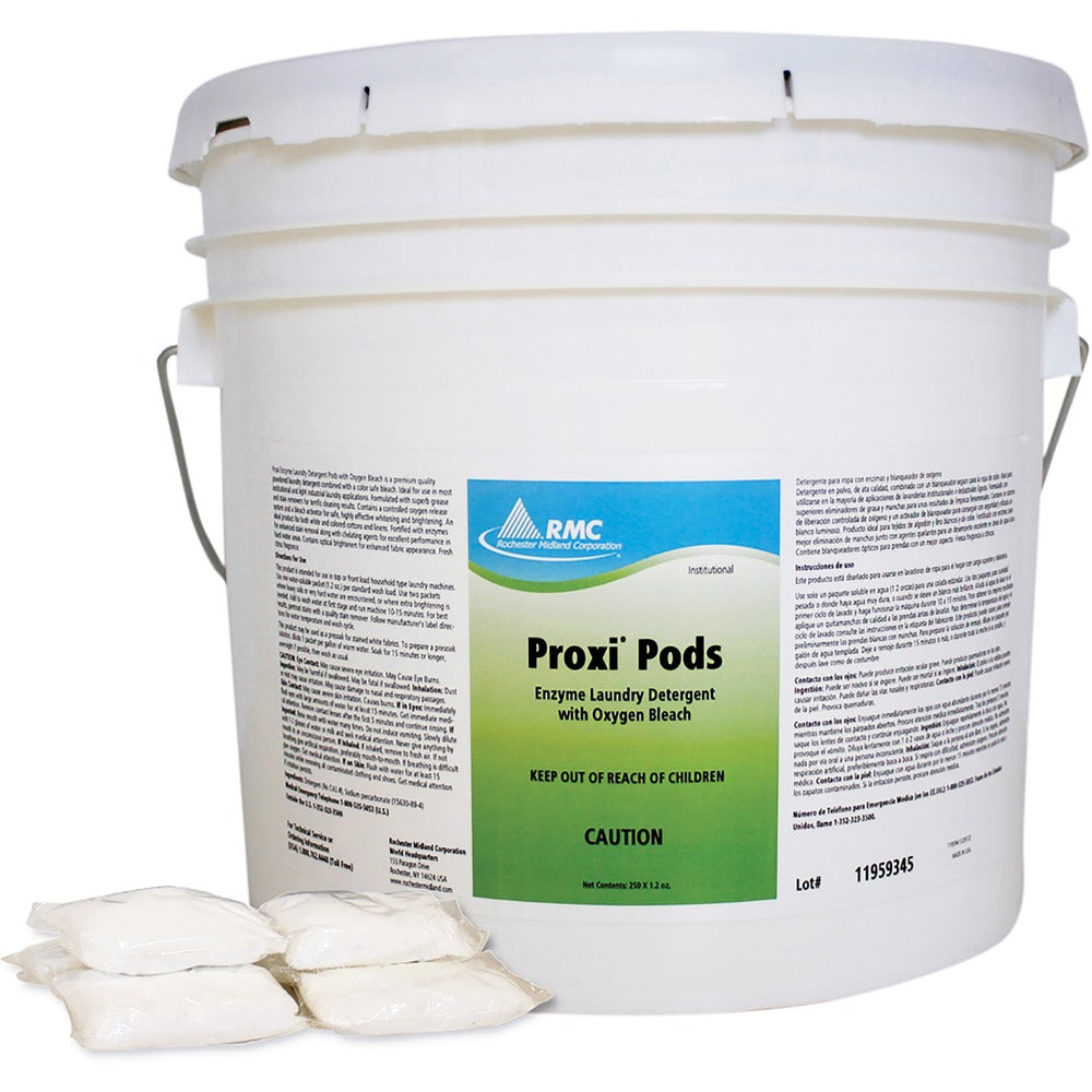 Image of Rochester Midland Corporation Laundry Detergent, Institutional, Powder, 250 Pods, White