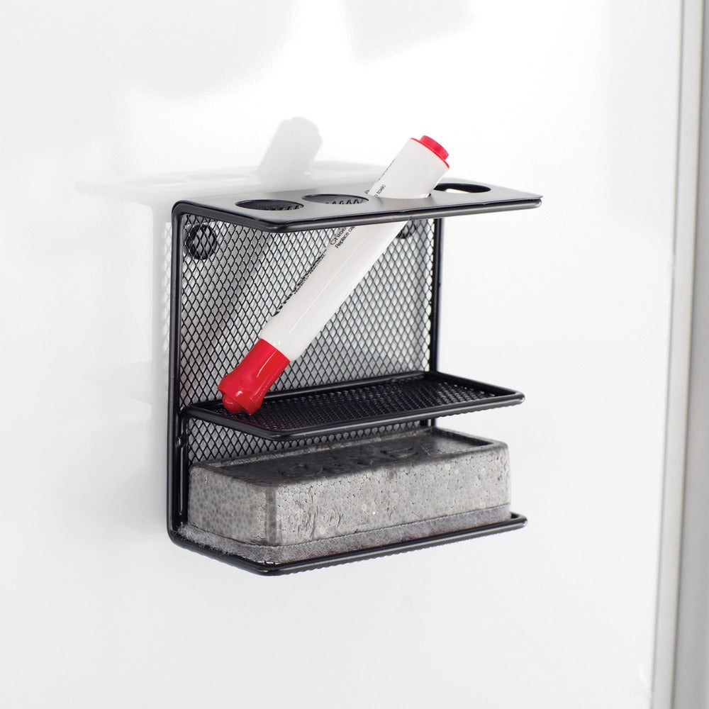 Image of Safco Marker Holder w/Shelf, Steel, 5-1/2"x2-1/4"x5-1/4", Black