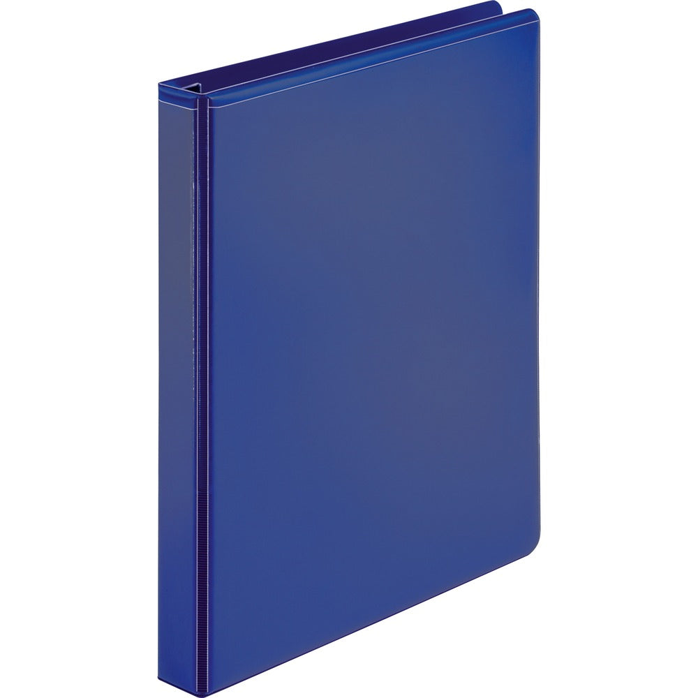 Image of Business Source View Binder, D-Ring, 1" Capacity, 11"x8-1/2", Navy