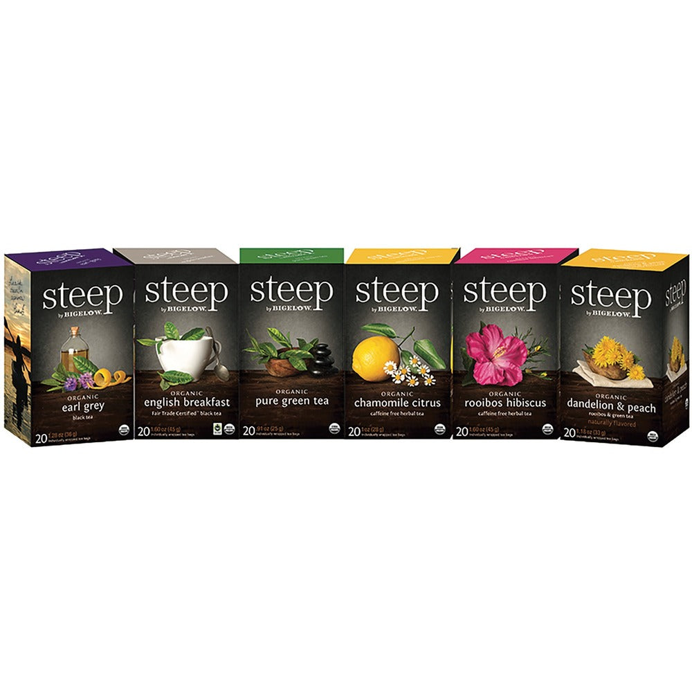 Image of Bigelow Organic Tea Assortment,Individually Wrapped,20/BX,6BX/CT,AST