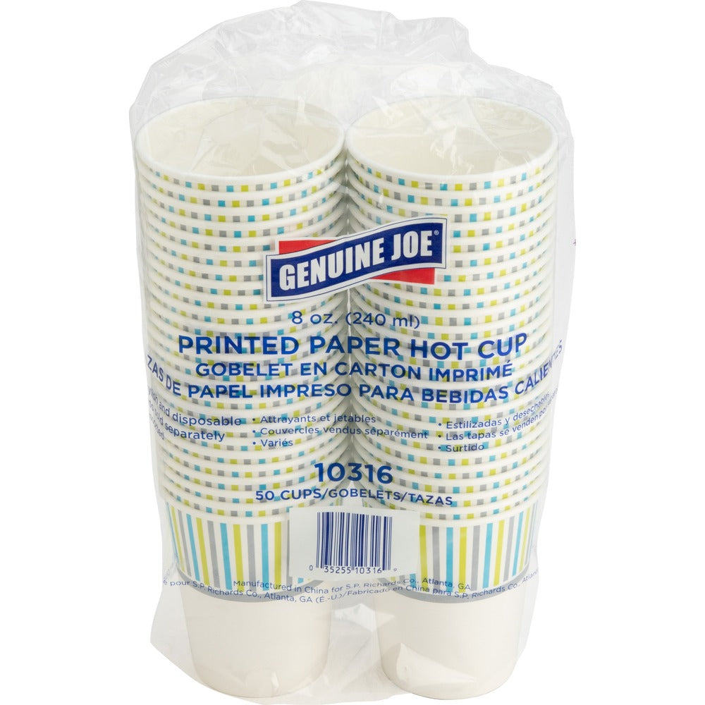 Image of Genuine Joe Paper Cups, Hot, 8 oz, 50/PK, MI