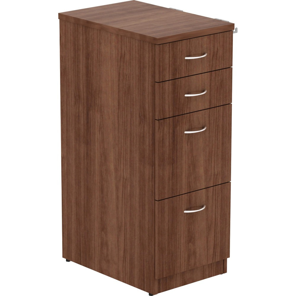 Image of Lorell File Cabinet, 4 Drawers, 15-1/2"x23-5/8"x40-3/8",Walnut