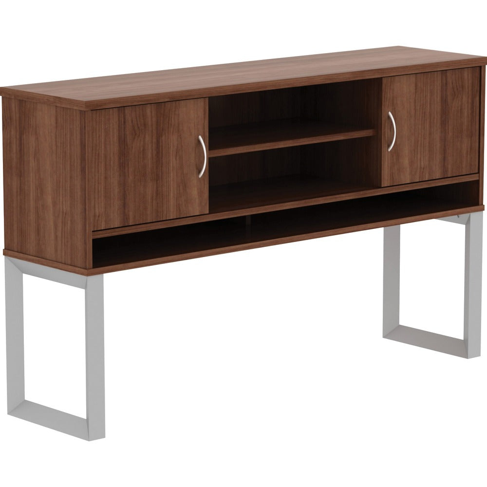 Image of Lorell Hutch, 2-piece Frame, 59"x15"x36", Walnut