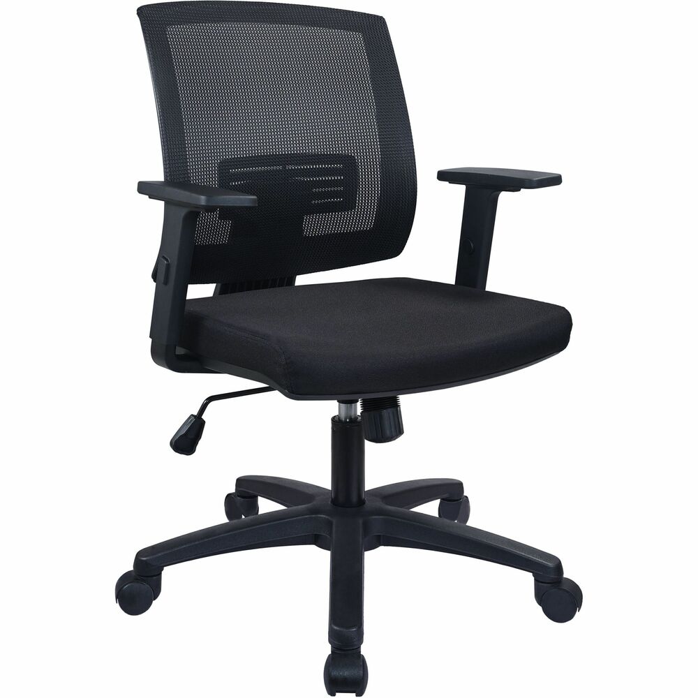 Image of Lorell Task Chair, Mid-Back, 24-1/2"Wx25-1/4"Lx42-1/2"H, Black