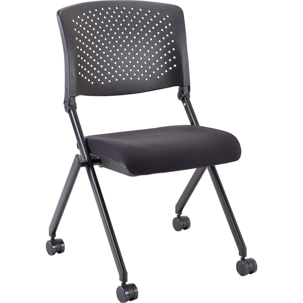 Image of Lorell Nesting Chairs, Mobile, 24-3/8"x22-7/8"x35-3/8", 2/CT, BK