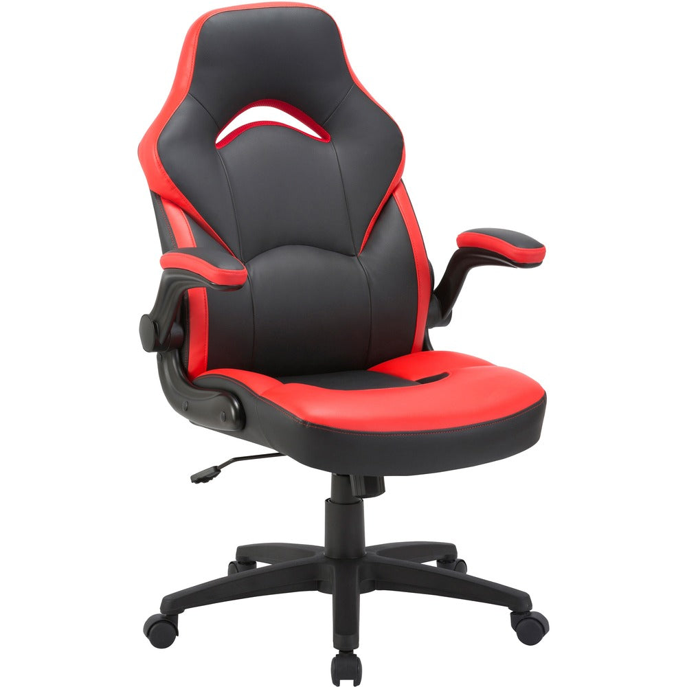 Image of Lorell Chair, Gaming, High-Back, 20-1/2"Wx28"Lx47-1/2"H, Red/Black
