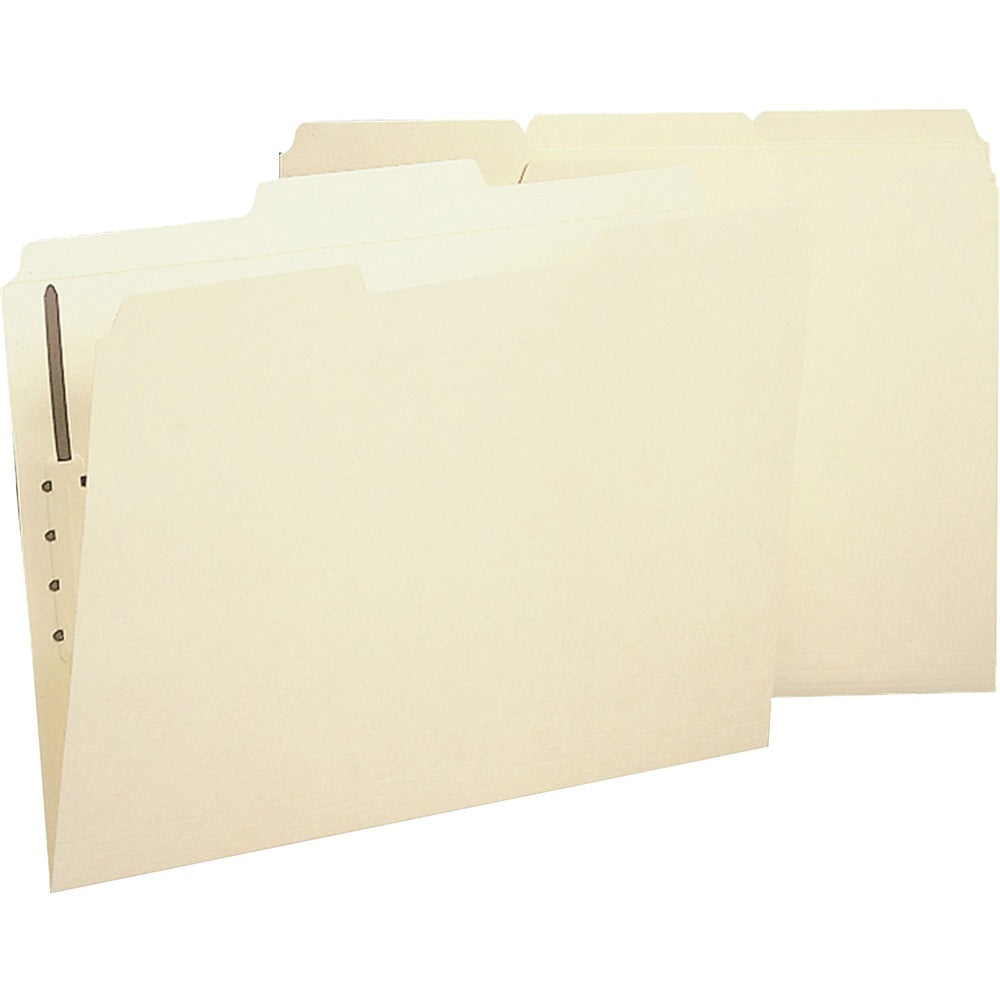 Image of Business Source Fastener Folder,w/2-Ply Tab,1 Fstnr,1/3 Tab,Lgl,50/BX,MA