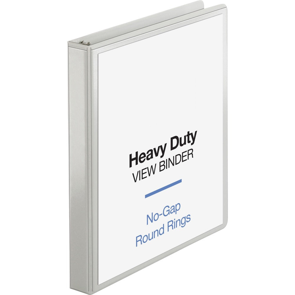 Image of Business Source View Binder, Round Ring, 1" Cap, Letter-size, White