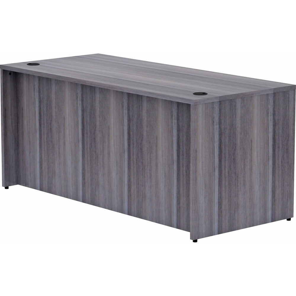 Image of Lorell Desk Shell, Rectangular, 66"x30"x29-1/2", Weathered Charcoal