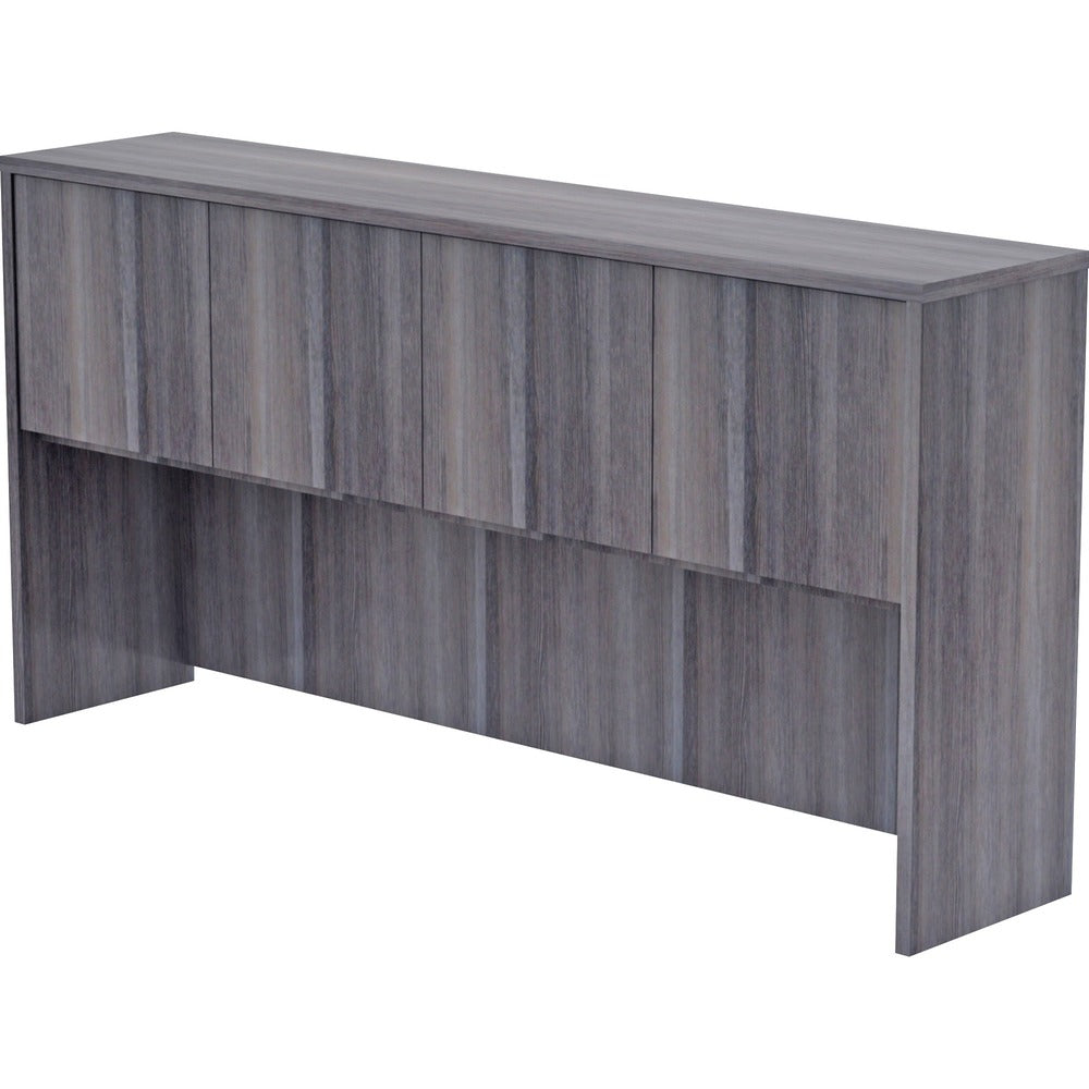 Image of Lorell Hutch w/Doors, 72"x15"x36", Weathered Charcoal