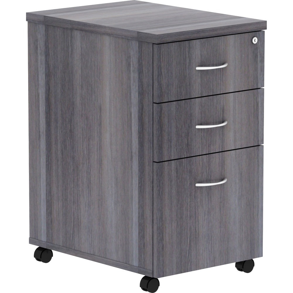 Image of Lorell Pedestal, Mobile, B/B/F, 16"x22"x28-1/4", Weathered Charcoal