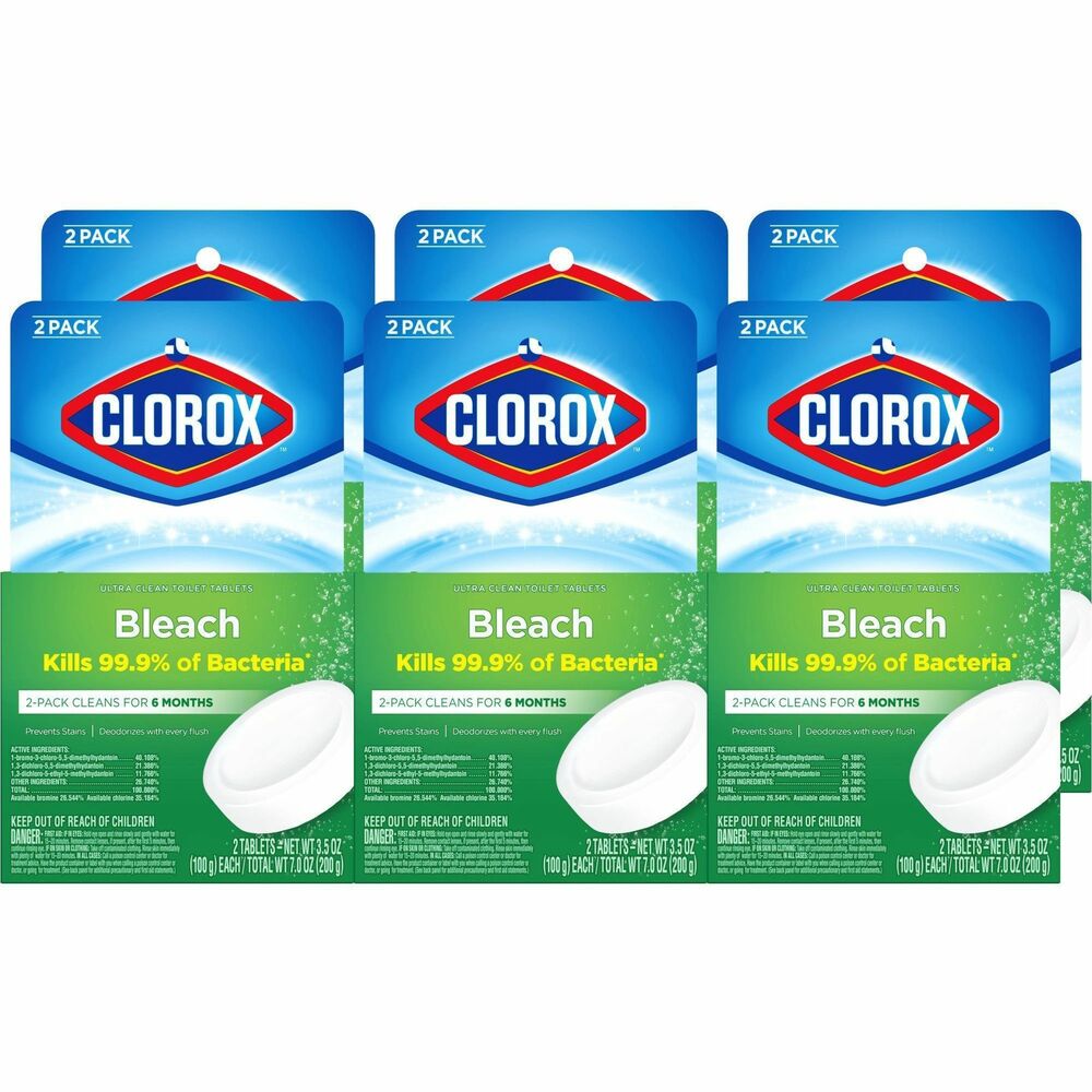 Image of Clorox Company Toilet Bowl Cleaner Tablets, Bleach, 3.5oz, 840/PL, WE