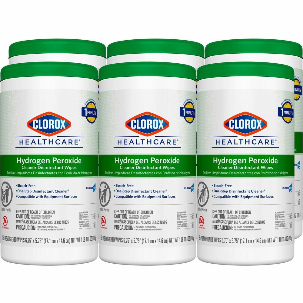 Image of Clorox Company Disinfecting Wipes, w/Hydrogen Peroxide, 155 Wipes, 6/CT,WE