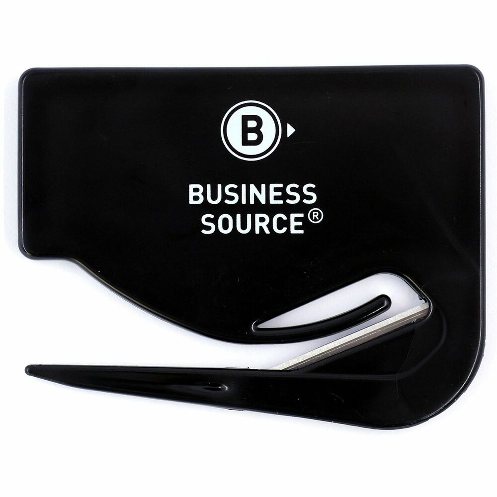 Image of Business Source Letter Opener, Plastic, 2-7/8"x2-1/8", Black